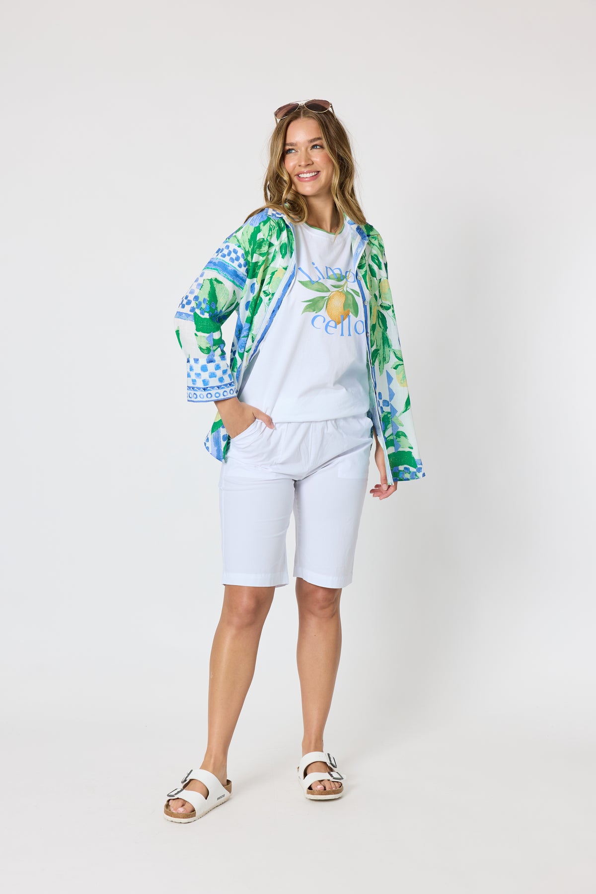 Limoncello Print Cotton Tee - White