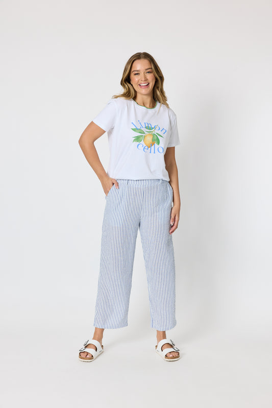Limoncello Print Cotton Tee - White