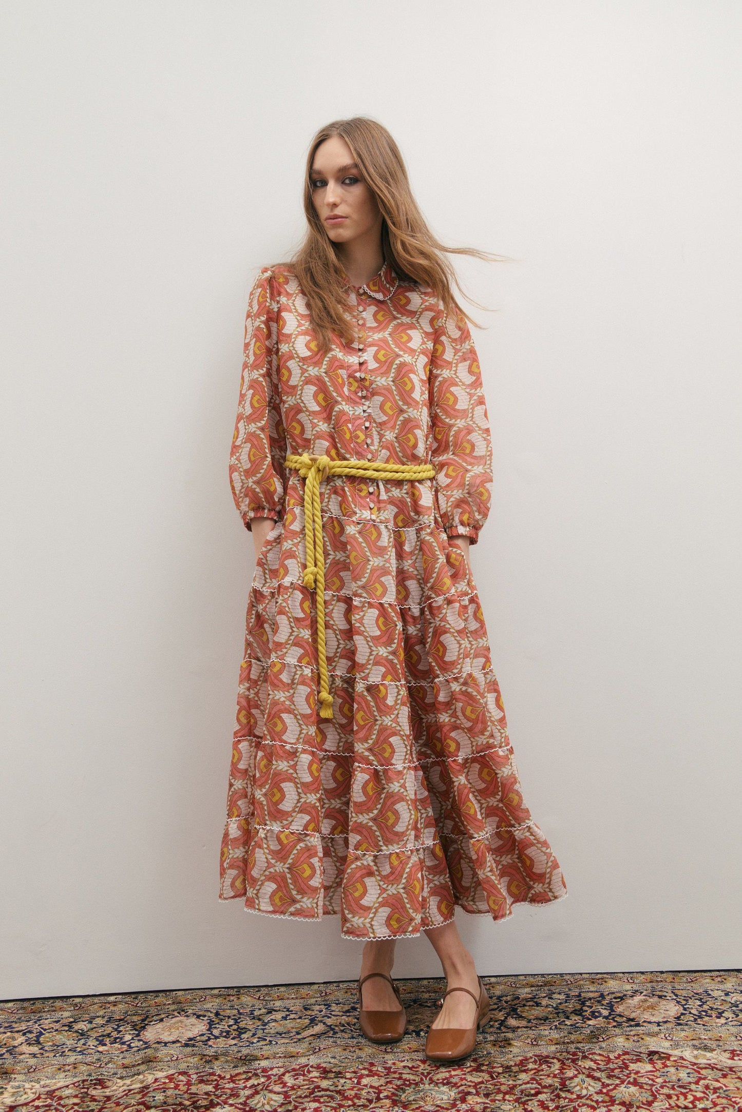 Grace Maxi Dress - Peach Peacock