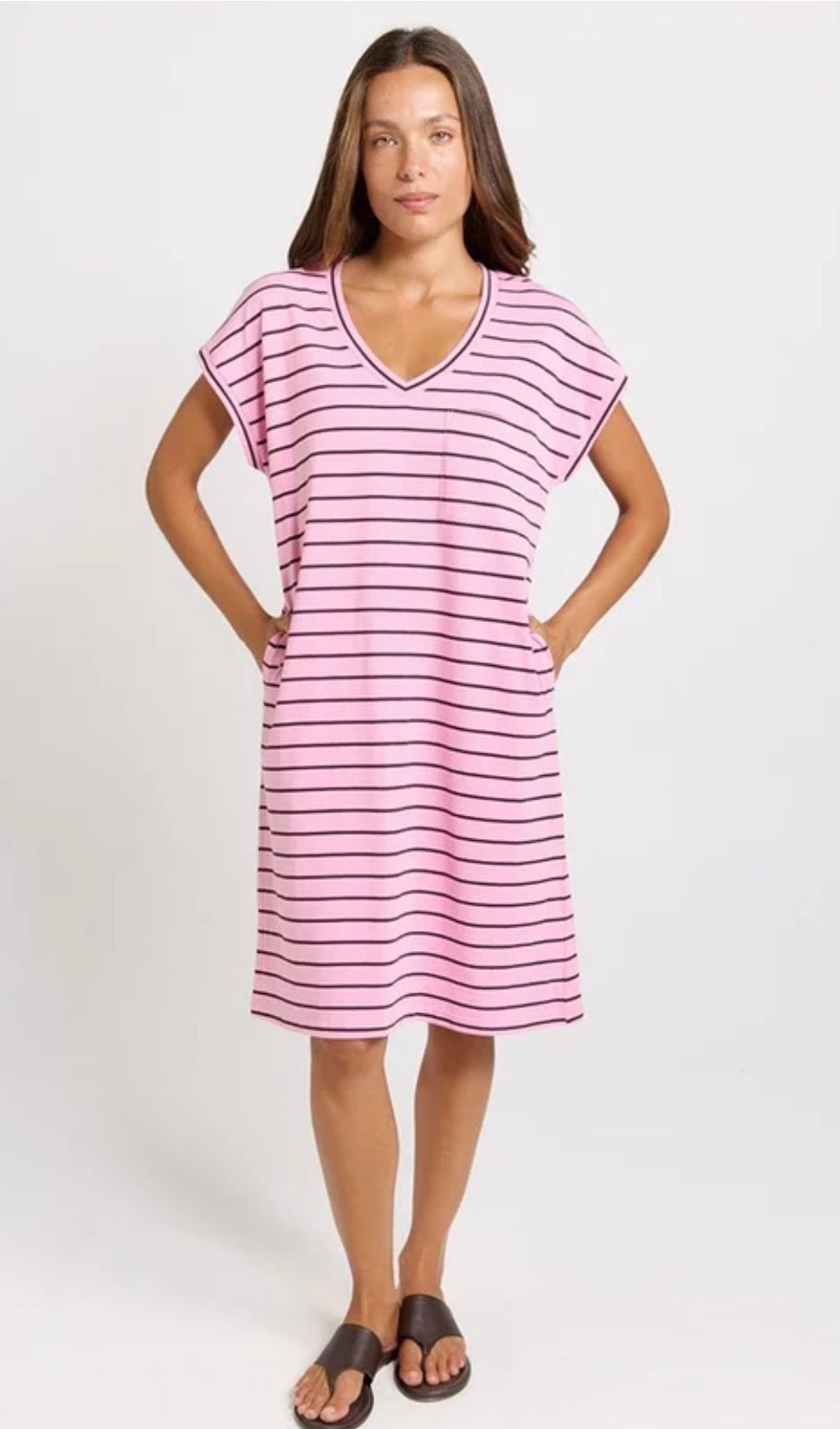 Zena Tshirt Dress - Pink/Choc