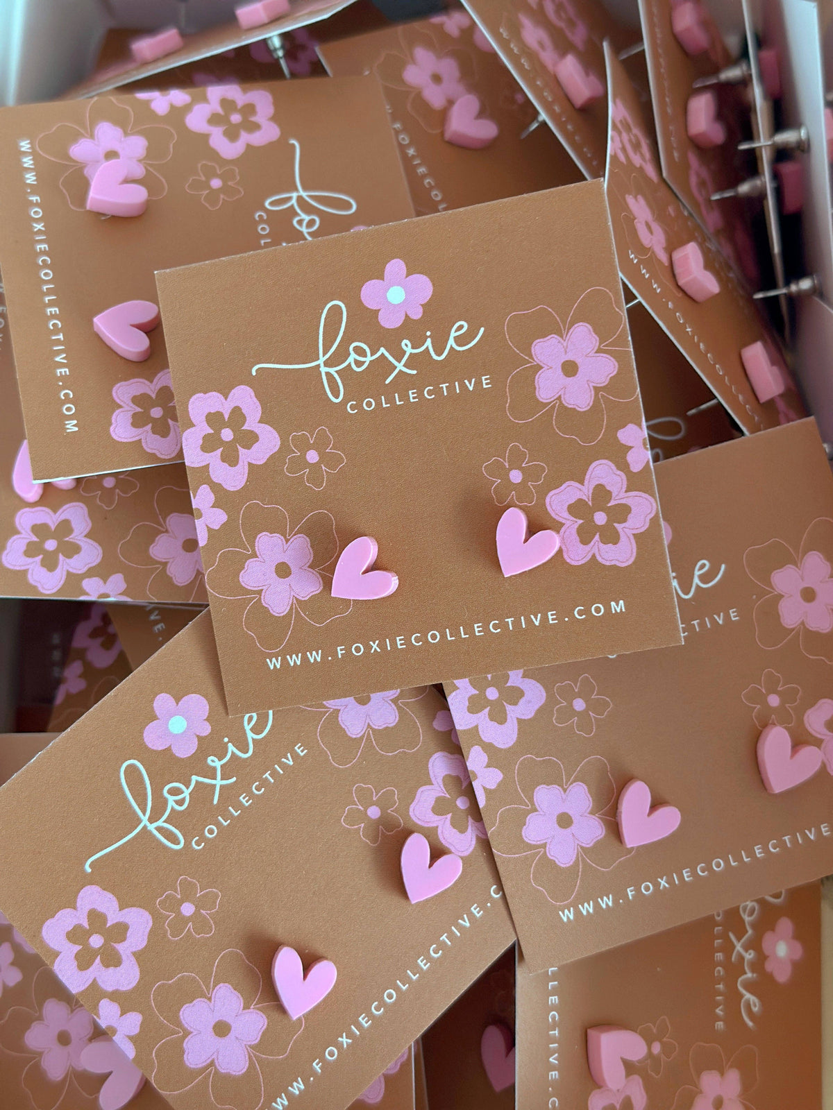 Heart Studs | Gold Mirror