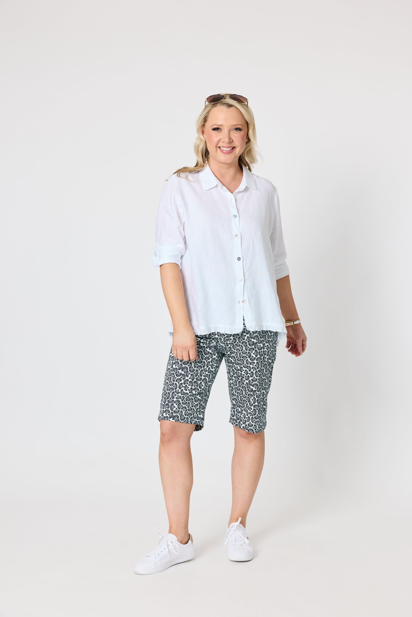 Oasis Print Short - Navy