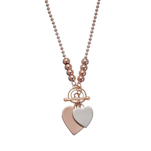 
            
                Load image into Gallery viewer, Allure Heart &amp;amp; Lock Necklace - Two Tone Rose Gold/ Silver
            
        