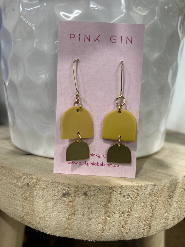 
            
                Load image into Gallery viewer, Charlotte Mustard Earrings - Pink Gin
            
        