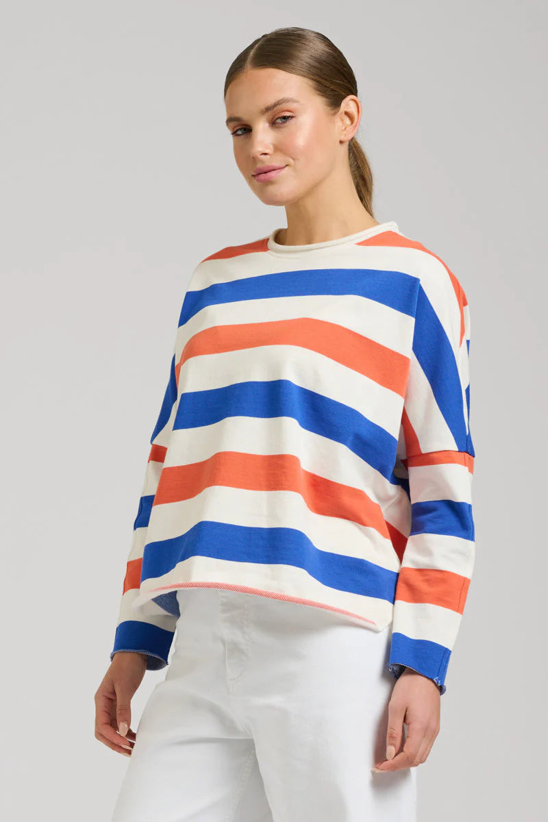 Raw Sweatshirt - Royal Blue/Orange