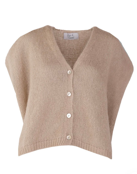 Elli Sleeveless Vneck - Sand