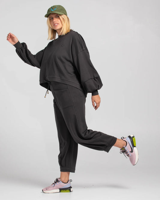 Guru Trackies- Washed Black