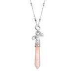 Allure Rose Quartz Necklace - Silver
