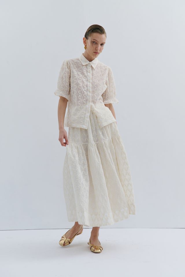 Madeline Midi Skirt - White Queen