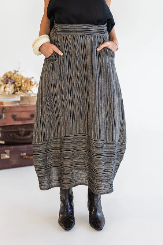 Eadie Skirt - Raven Stripe