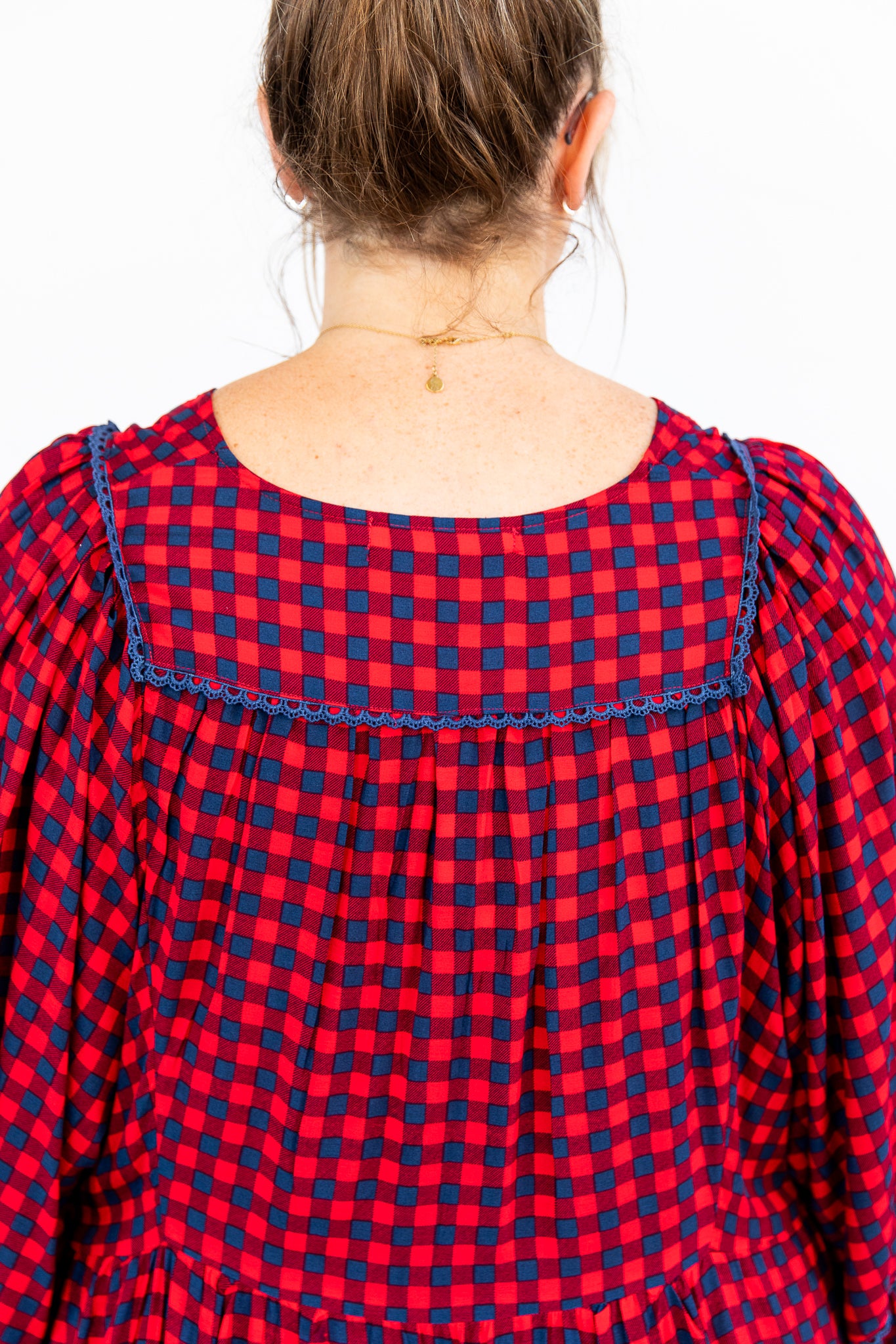 The Wren Dress - Navy & Red Check