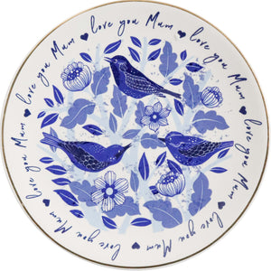 Love You Mum Blue Bird Dish