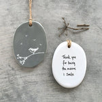 Oval Sgraffito Quote - Reason I Smile