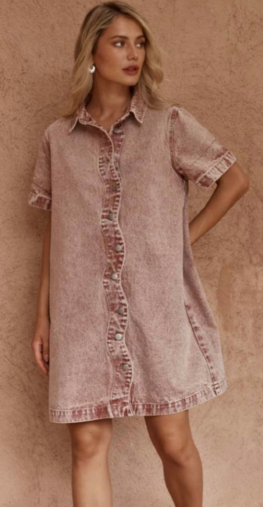 Sass Pepe Wave Dress - Rust