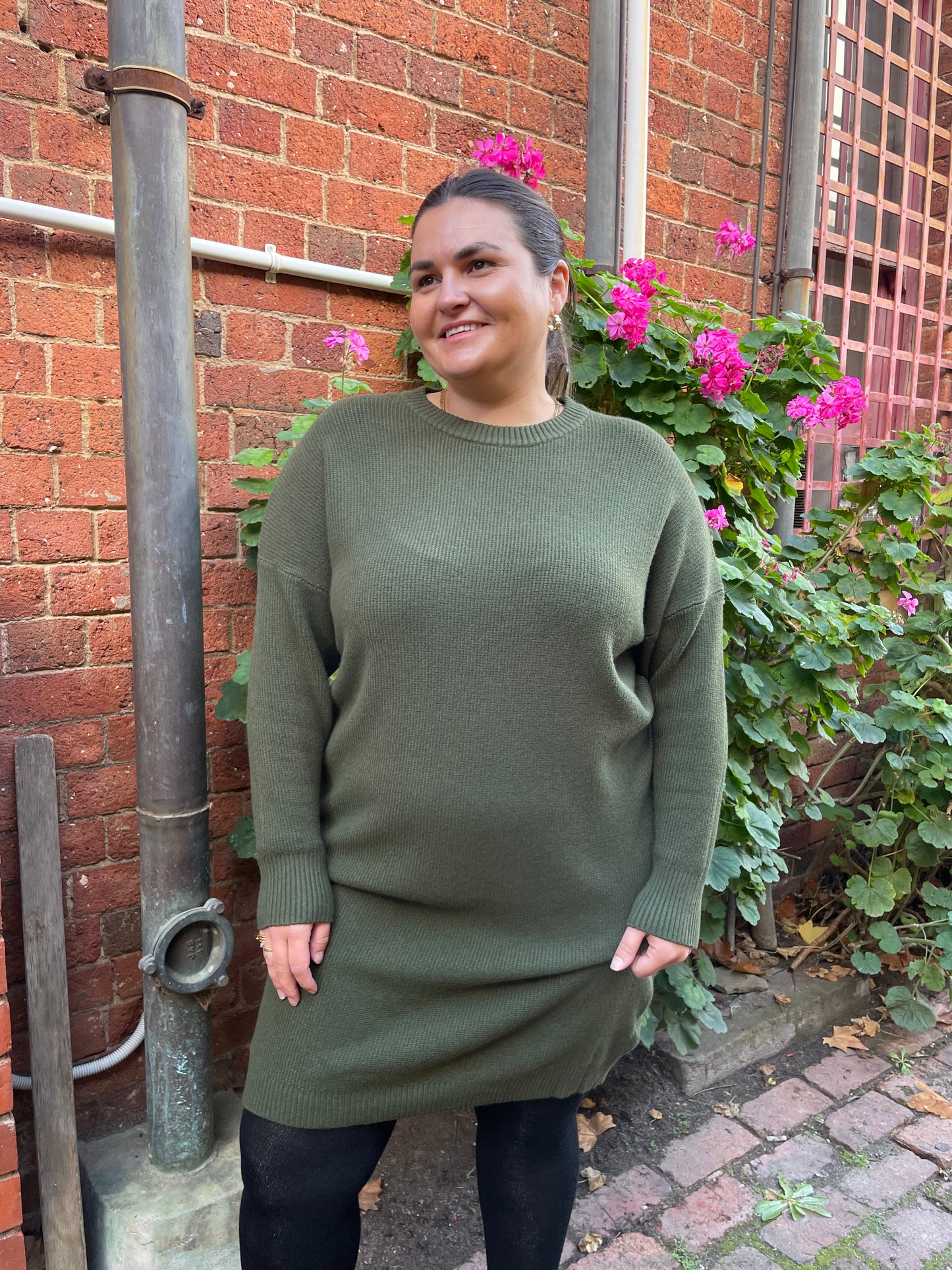 The Winter Knit Dress - Khaki