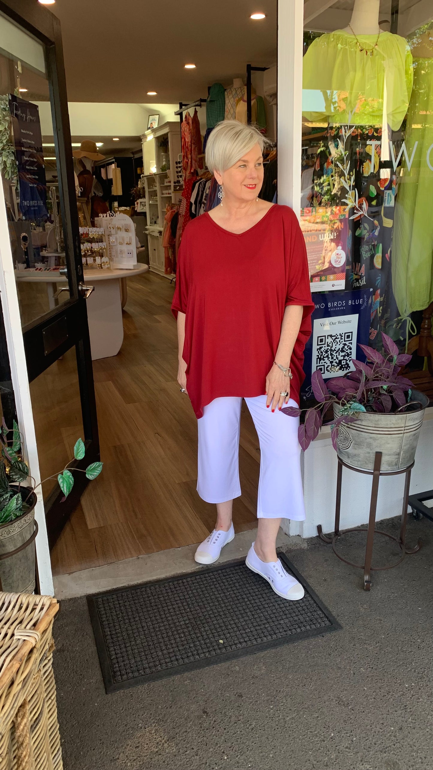 Bamboo 3/4 Pant - White