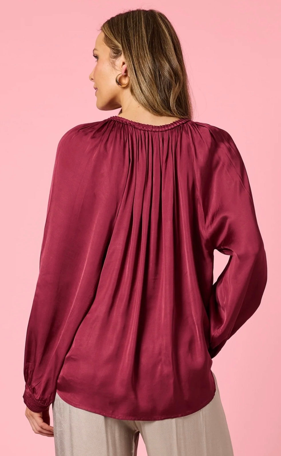 Lux Plait Top- Shiraz