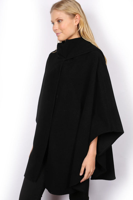 Wool & Cashmere Cape - Black