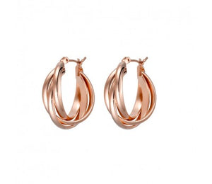 Allure Triple Twisted Hoop - Rose Gold