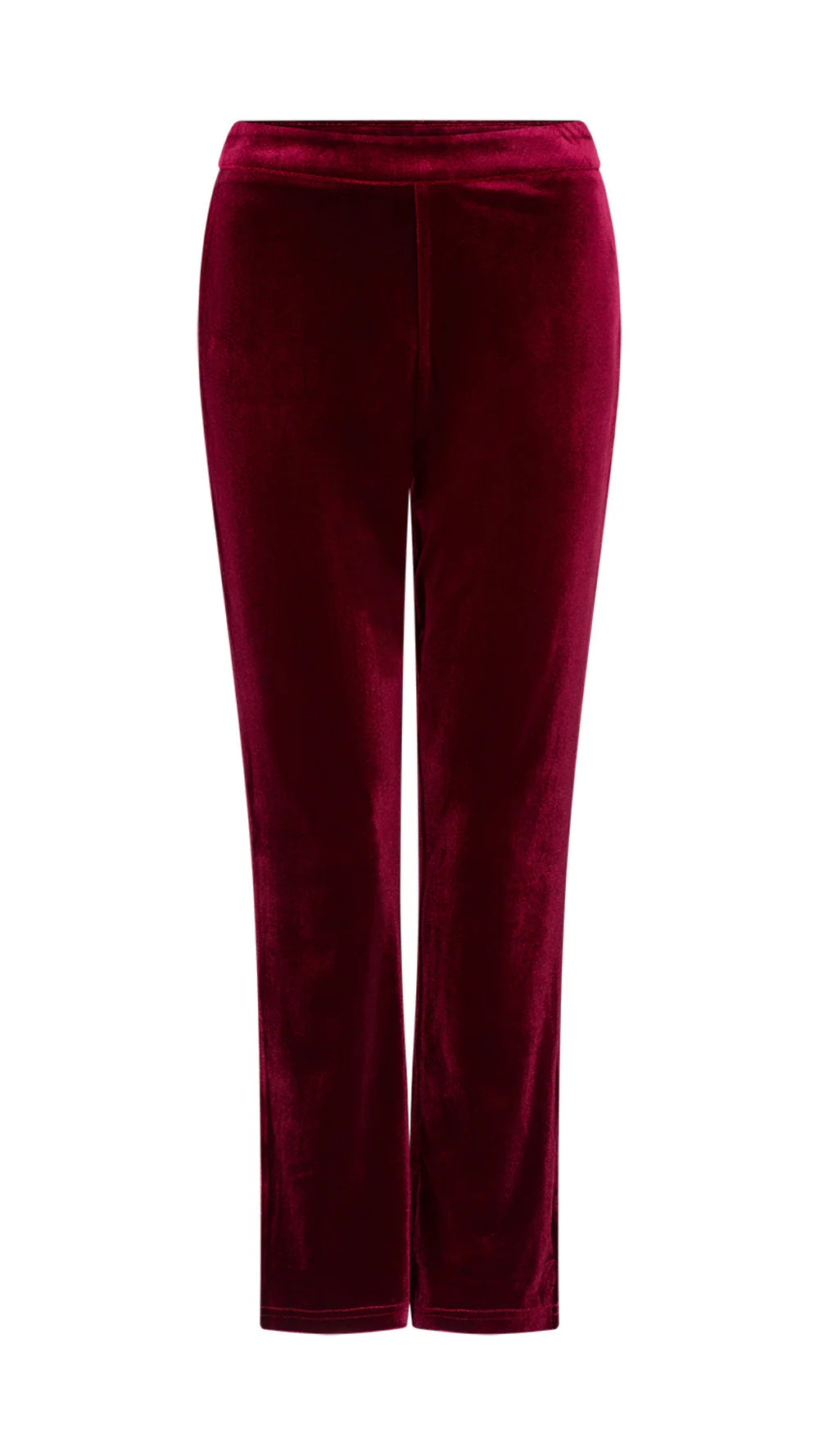 Alessandra Stretch Velvet Capri Pants - Merlot