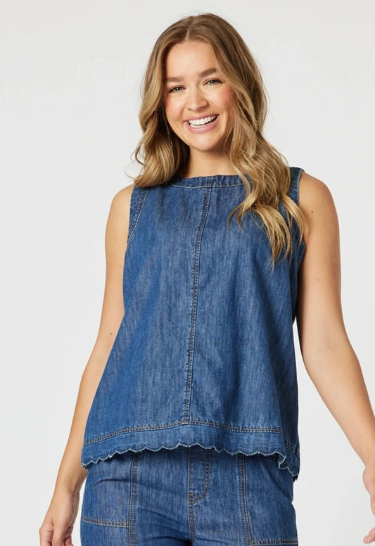 Charlie Denim Top- Denim