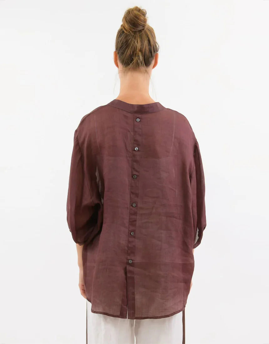 Worthier Linen Shirt - Choc