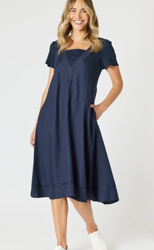 Maria Dress- Navy