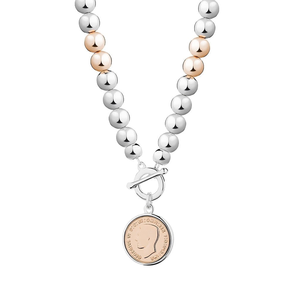 
            
                Load image into Gallery viewer, Allure Two Tone Beaded Necklace - RG/S
            
        