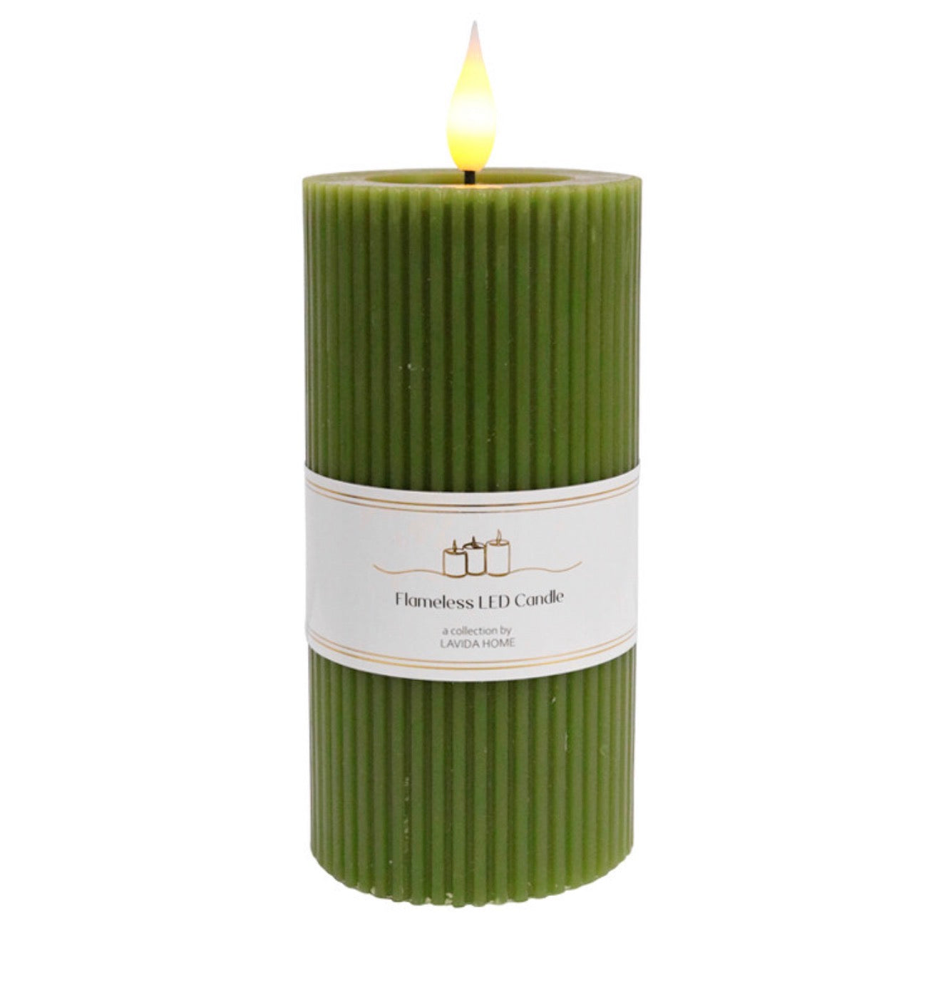 Olive Green Flameless Candle