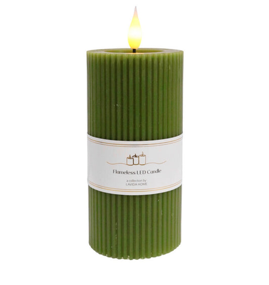 Olive Green Flameless Candle