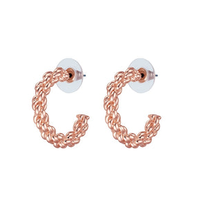 Allure Knitted Hoop Earring - Rose Gold