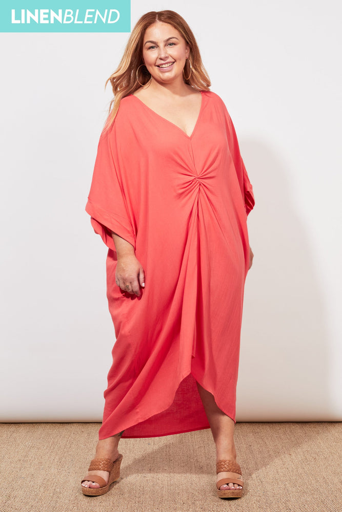 Tropicana Kaftan - Coral