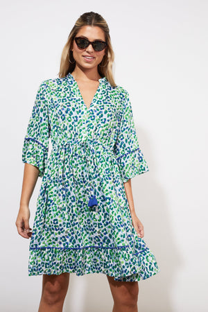 Lamu Tie Dress - Savanna Blue