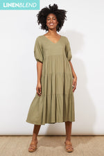 Tanna Tiered Maxi - Khaki