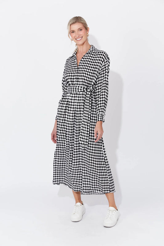 Casablanca Dress- White/Kohl