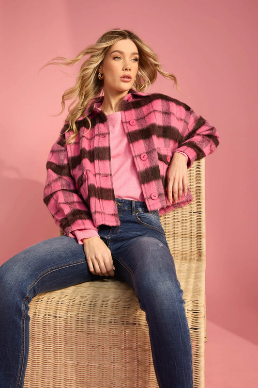 Daytona Crop Jacket- Pink