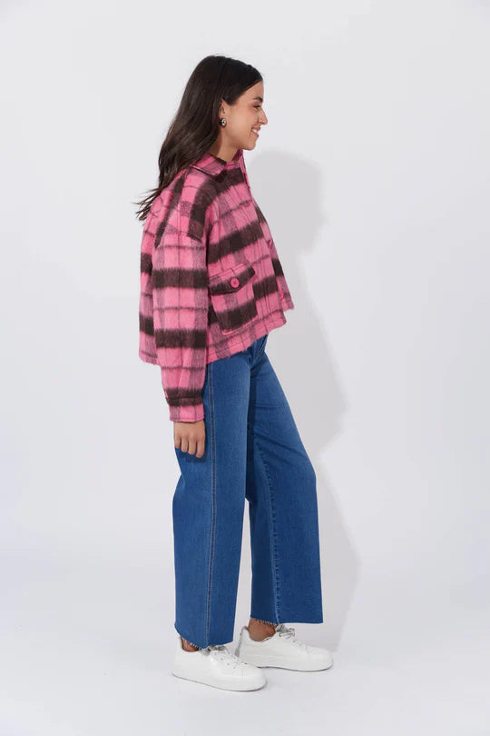 Daytona Crop Jacket- Pink