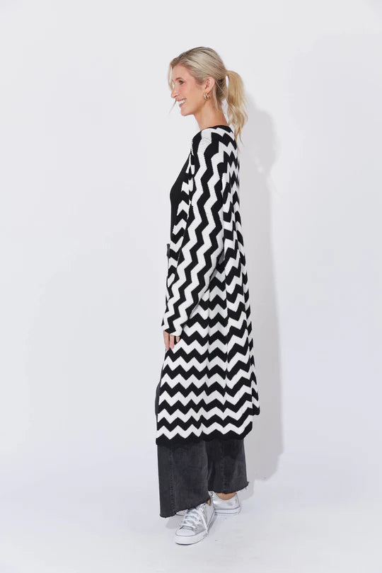 Marrakesh Cardigan- White/Kohl