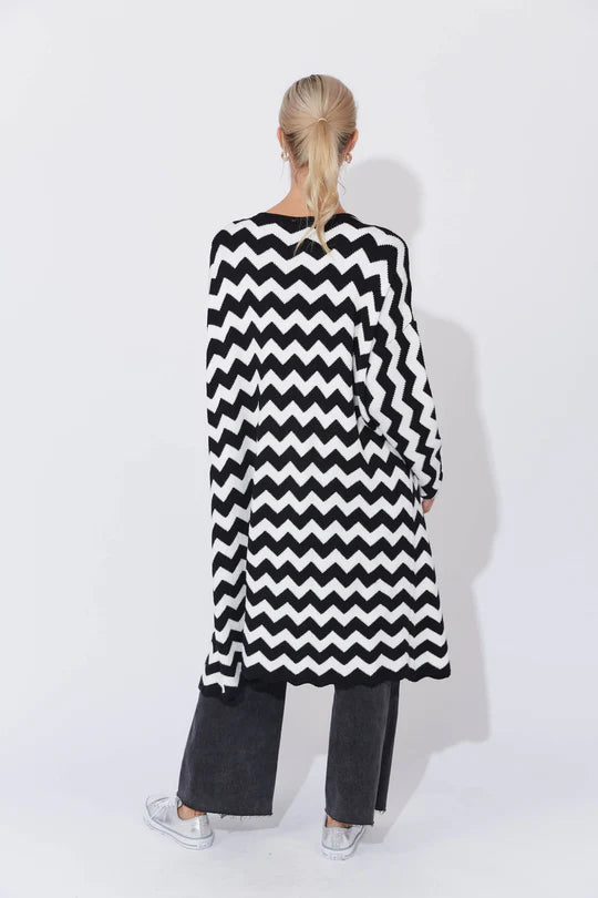 Marrakesh Cardigan- White/Kohl