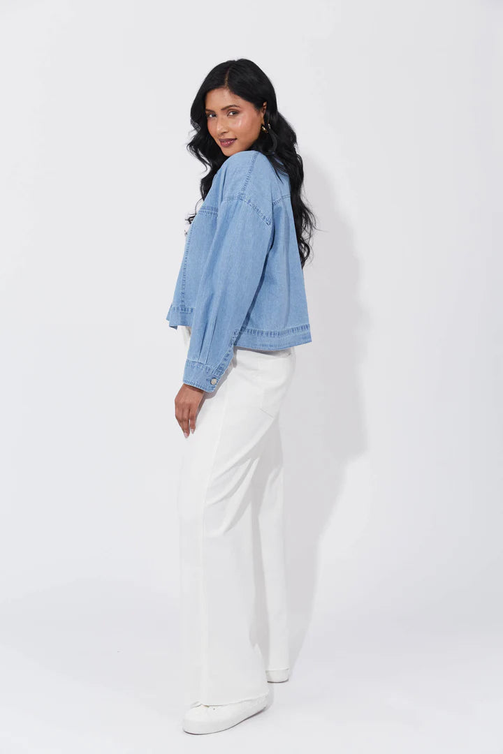 Austin Crop Jacket- Denim