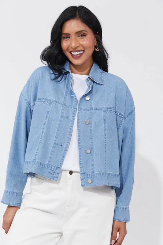 Austin Crop Jacket- Denim