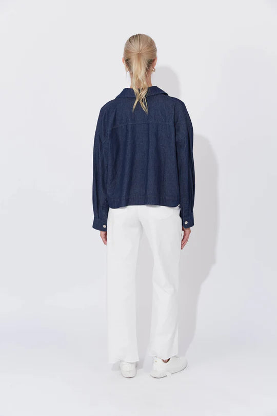 Austin Crop Jacket - Indigo