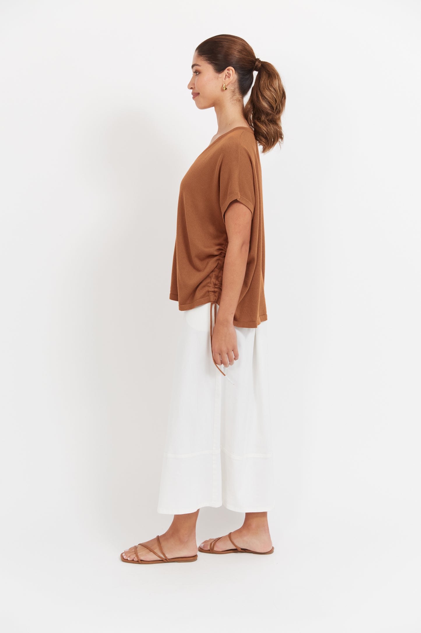 Haiti Tie Knit Top- Tan