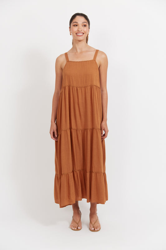 Haiti Tank Maxi Dress-Tan
