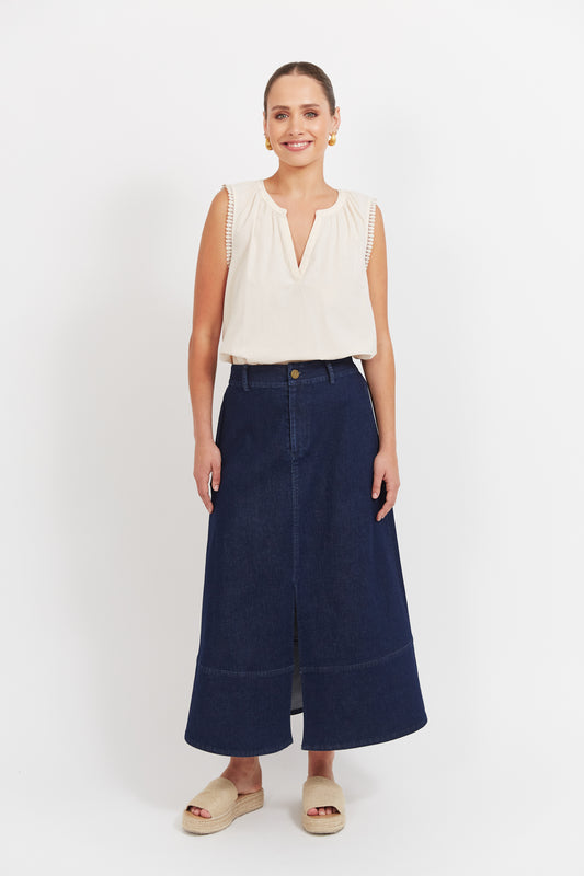 Panama Maxi Skirt - Indigo