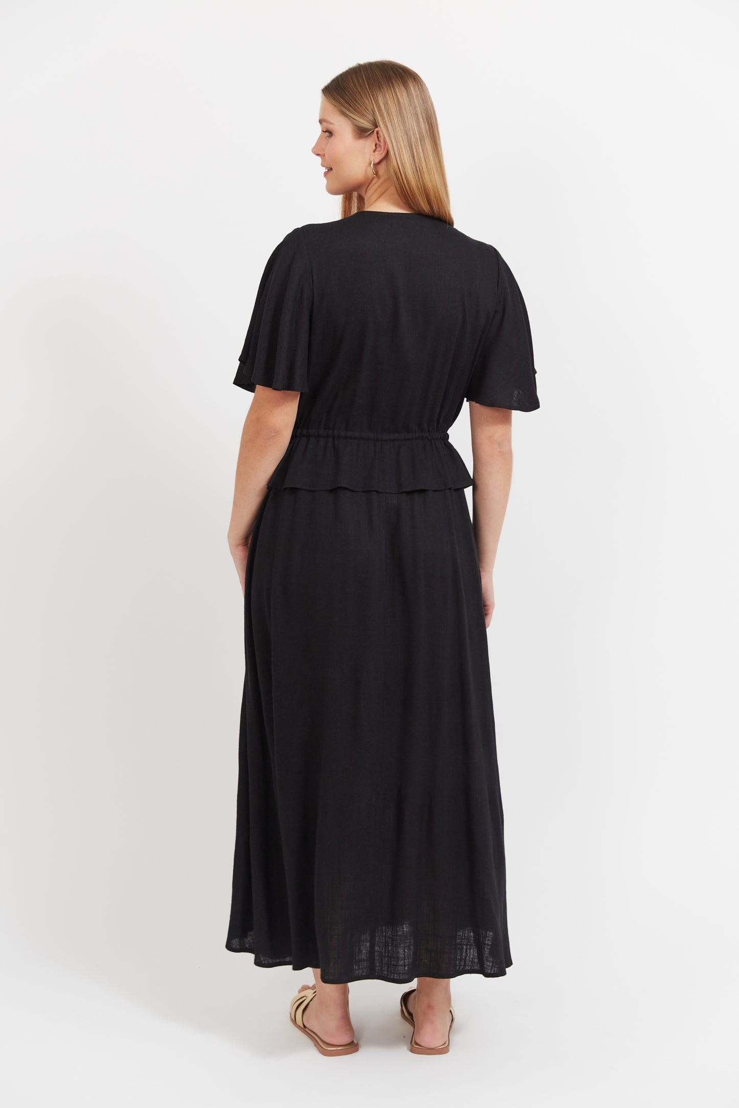 Jardin Frill Maxi Dress- Black