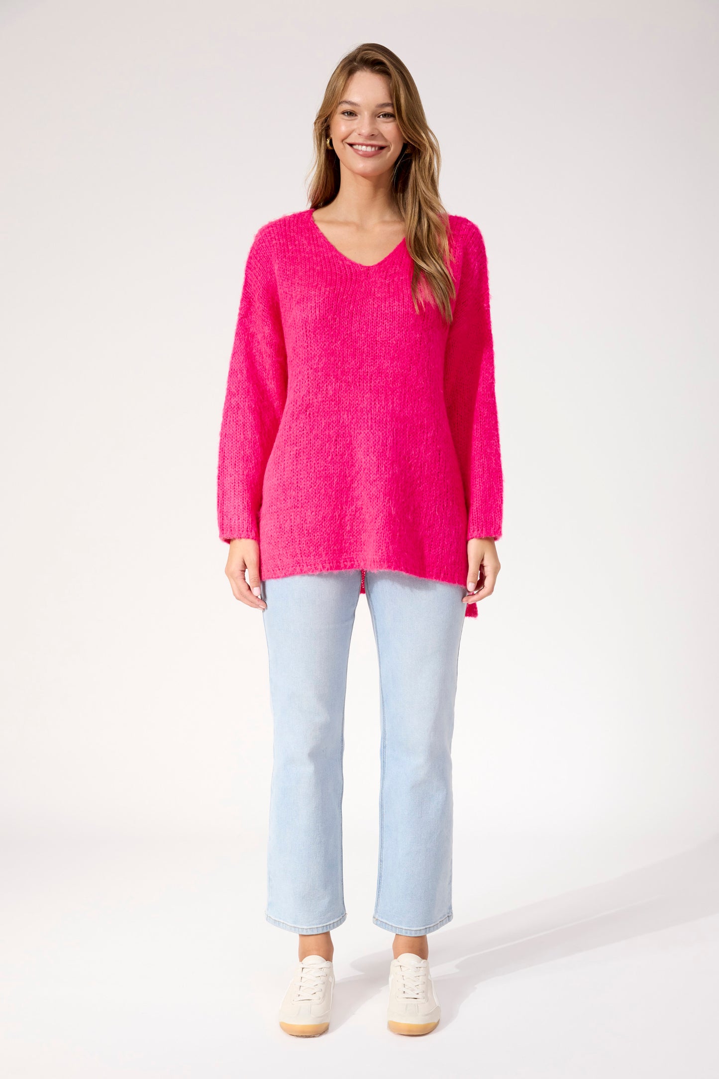 Lyon Relaxed Jumper- Hot Pink