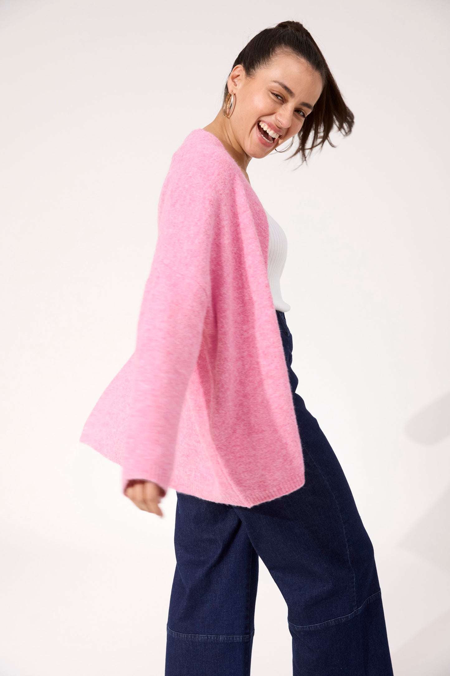 Ottawa Crop Cardigan- Pink