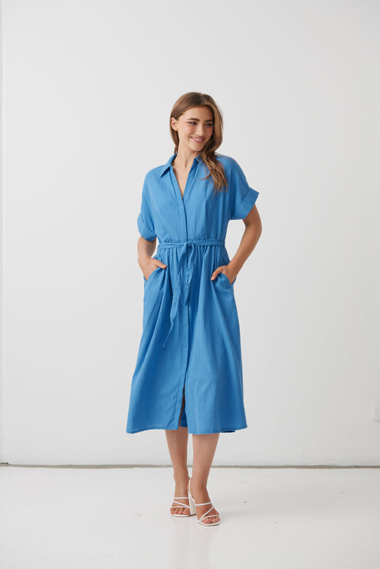 Holmes & Fallon Pocket Dress - Blue