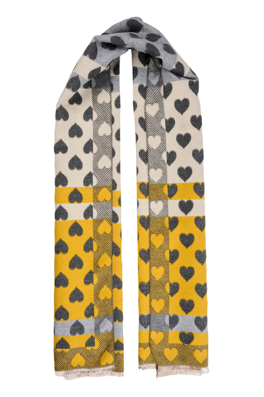 Savioe Heart Scarf- Grey